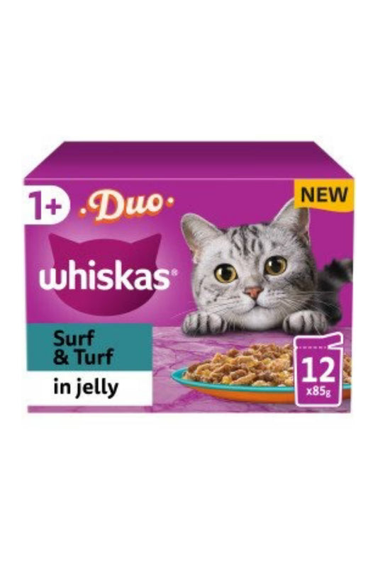 Whiskas Pouch 1+ Duo Surf & Turf Jelly 85g 12pk x 4
