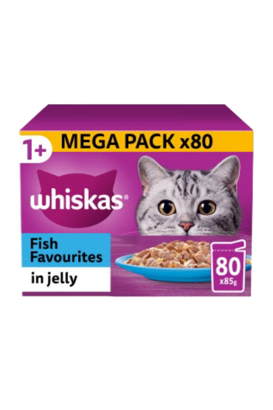 Whiskas Pouch 1+ Fish Favourites in Jelly 85g GIANT 80 pk x 1