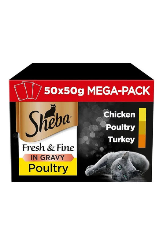 Sheba Cat Pouch Fresh & Fine Poultry Collection in Gravy 50g 50pk x 1
