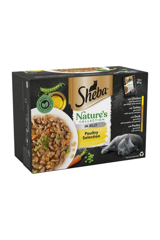 Sheba Cat Pouch Natures Collection Poultry Jelly 85g 12pk x 4