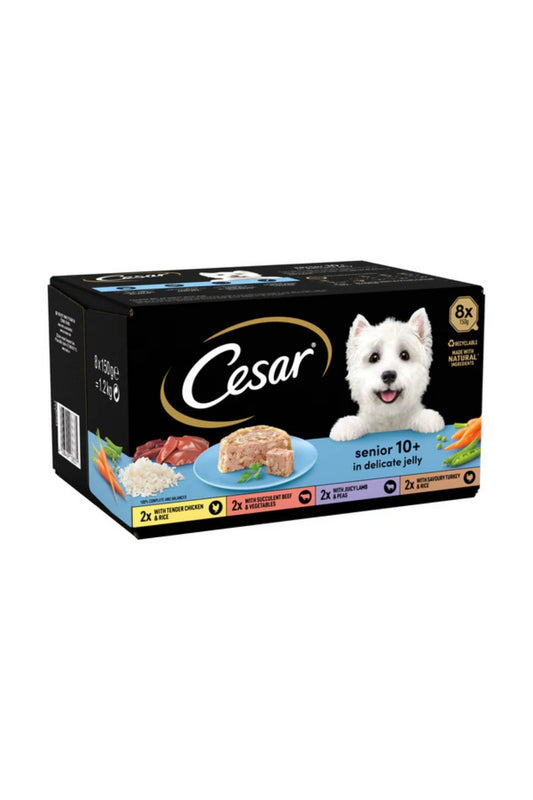Cesar Foil Tray Senior 10+ in Delicate Jelly 150g 8pk x 3