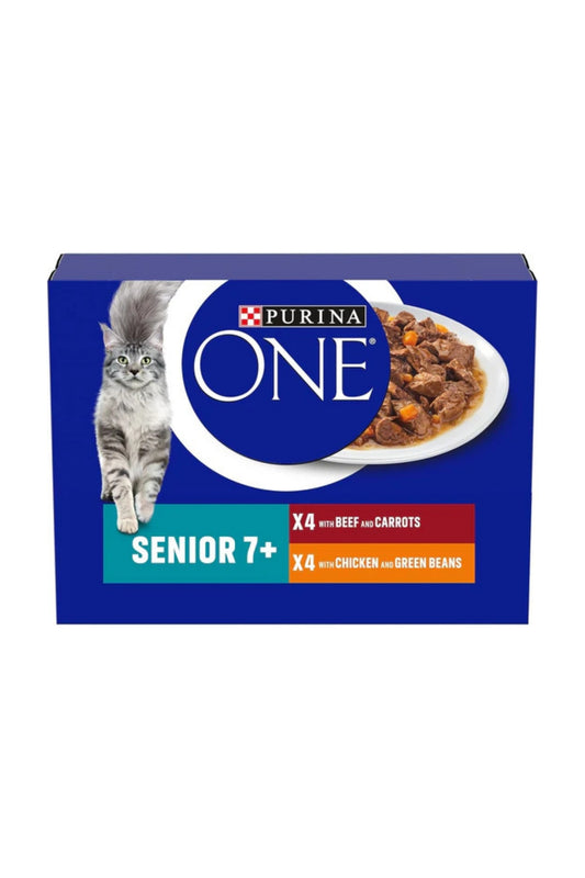 Purina One Cat Senior 7+ Pouch Chicken & Beef 85g 8pk x 5