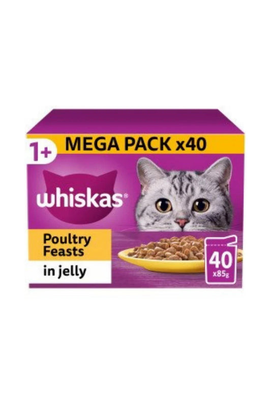 Whiskas Pouch 11+ Poultry Feasts Jelly 85g 12pk x 4