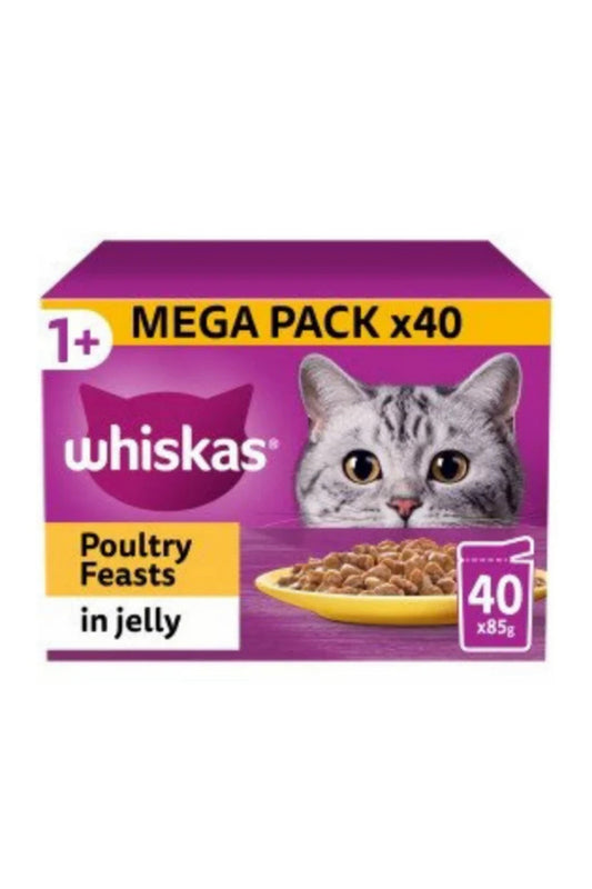 Whiskas Pouch 1+ Fish Favourites in Jelly 85g MEGA 40 Pack