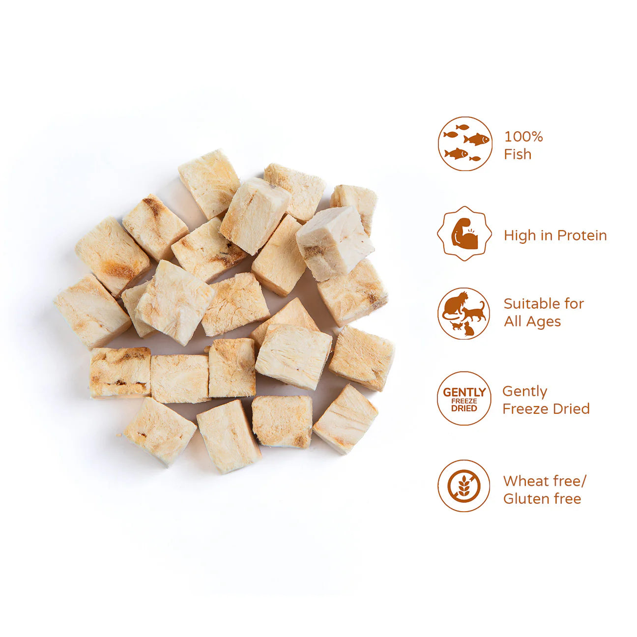 100% White Fish Fillet Cat Treats 15g Tube