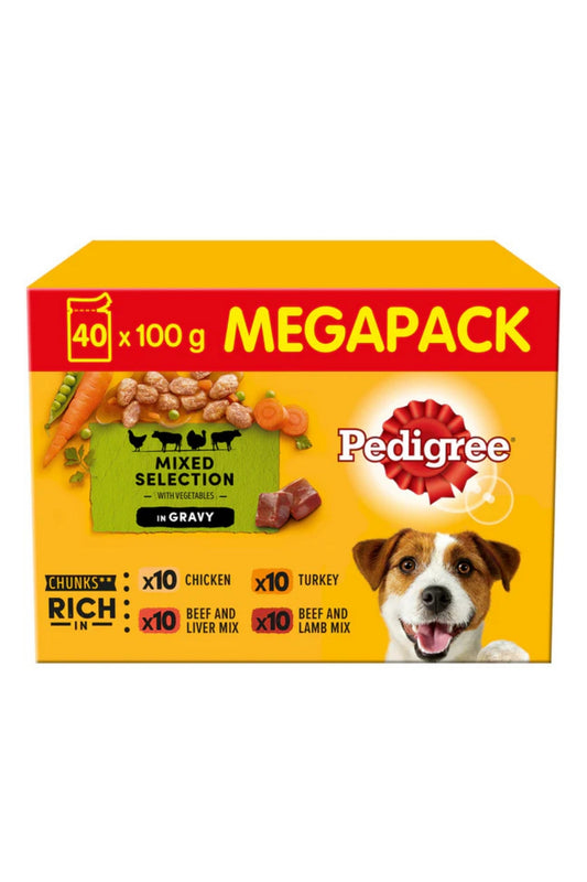 Pedigree Dog Pouch Adult Mixed Selection in Gravy 100g x 40