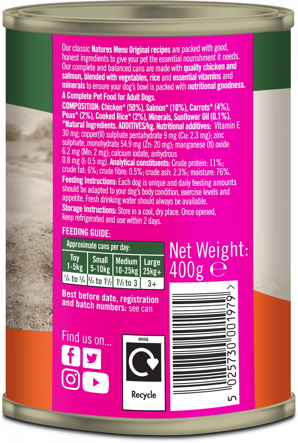 Natures Menu Cans Chicken with Salmon For Adult Dogs