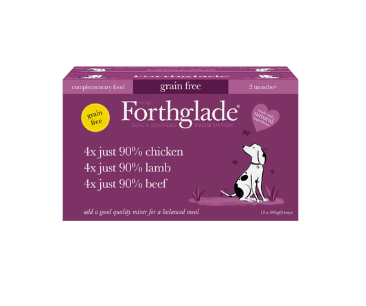 Forthglade Dog Tray Just Beef / Chicken / Lamb Variety 395g x 12