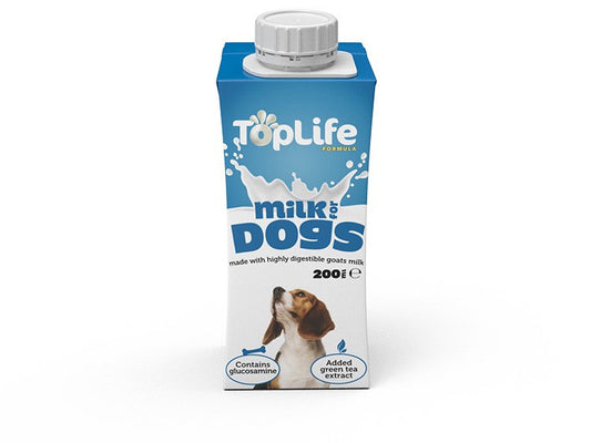 TopLife Formula Cat Milk is made with low fat lactose reduced Cows milk and has added Taurine for healthy eyes. Can be used as a natural treat or added to dry food.