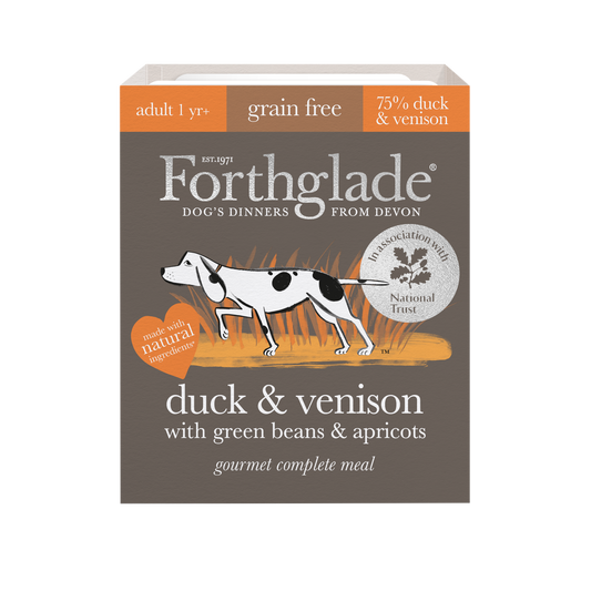 Forthglade Gourmet Dog Duck & Venison with Green Beans & Apricot 395g x 7