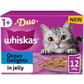 Whiskas Pouch 1+ Duo Ocean Delights Jelly 85g 12pk x 4