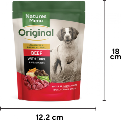 Natures Menu Dog Pouches <br/>Beef with Tripe For Adult Dogs