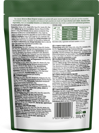 Natures Menu Dog Pouches <br/>Light Chicken with Rabbit Pouches For Adult Dogs