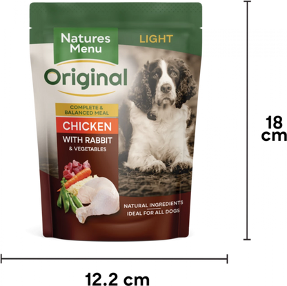 Natures Menu Dog Pouches <br/>Light Chicken with Rabbit Pouches For Adult Dogs