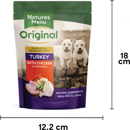 Natures Menu Dog Pouches <br/>Turkey with Chicken For Adult Dogs