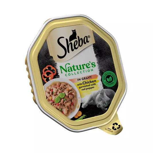 Sheba Cat Foil Tray Nature's Collection Chicken & Red Pepper in Gravy 85g x 22