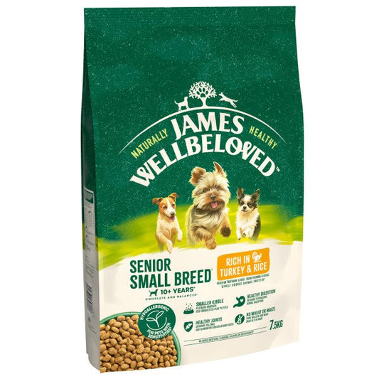 James Wellbeloved Senior Dog Small Breed - Turkey & Rice 7.5kg