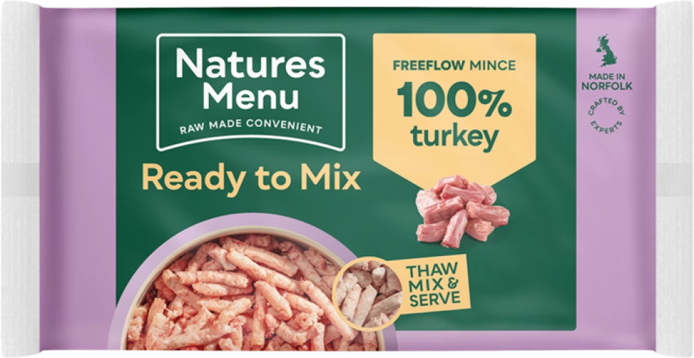 Natures Menu Ready To Mix Raw  Natures Menu Raw Freeflow Turkey (FF TUR) For Adult Dogs