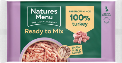 Natures Menu Ready To Mix Raw  Natures Menu Raw Freeflow Turkey (FF TUR) For Adult Dogs