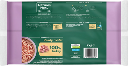 Natures Menu Ready To Mix Raw  Natures Menu Raw Freeflow Turkey (FF TUR) For Adult Dogs