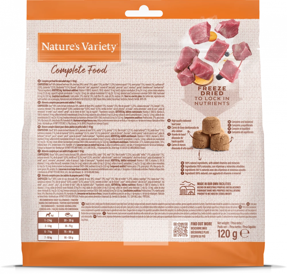 Complete Freeze Dried Food  Beef For Adult Dogs