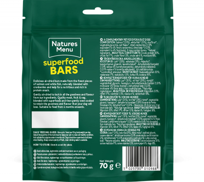 Country Hunter Superfood Bars  Salmon & White Fish with Cranberries & Kelp For Adult Dogs