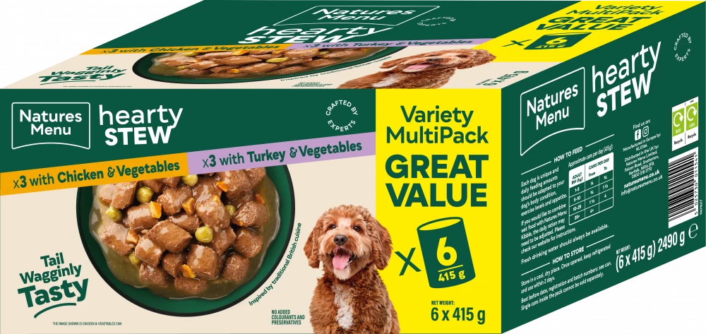 Natures Menu Cans  Hearty Stews Multipack x6 For Adult Dogs