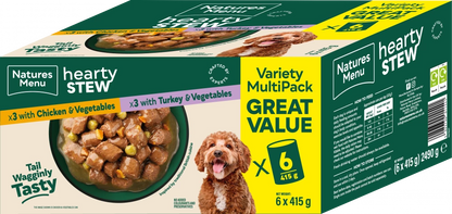 Natures Menu Cans  Hearty Stews Multipack x6 For Adult Dogs