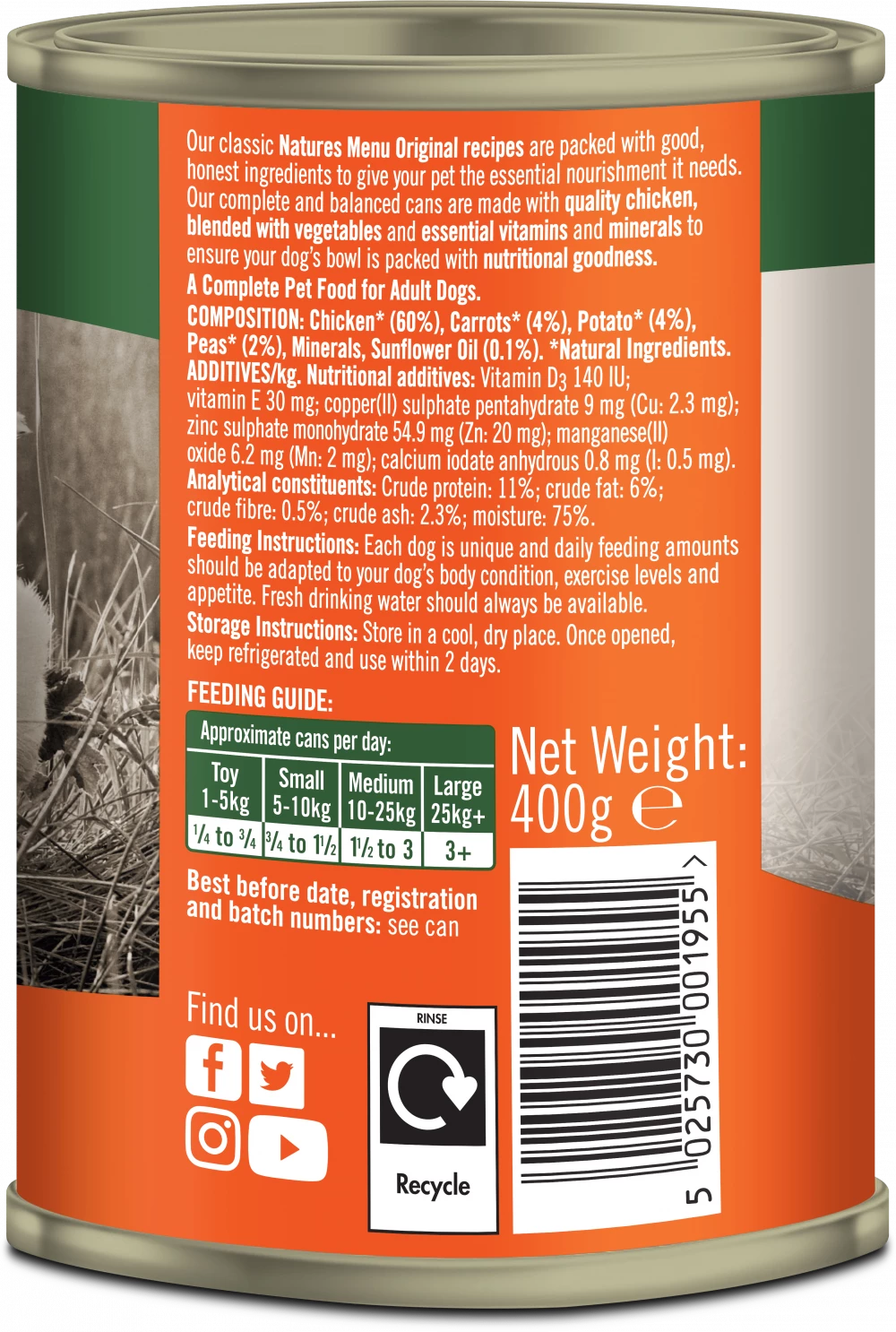 Natures Menu Cans  Chicken For Adult Dogs