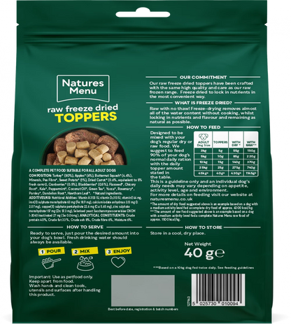 Complete Freeze Dried Food  Turkey Toppers For Adult Dogs