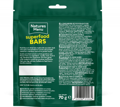 Country Hunter Superfood Bars  Duck with Carrot & Pumpkin Seeds For Adult Dogs