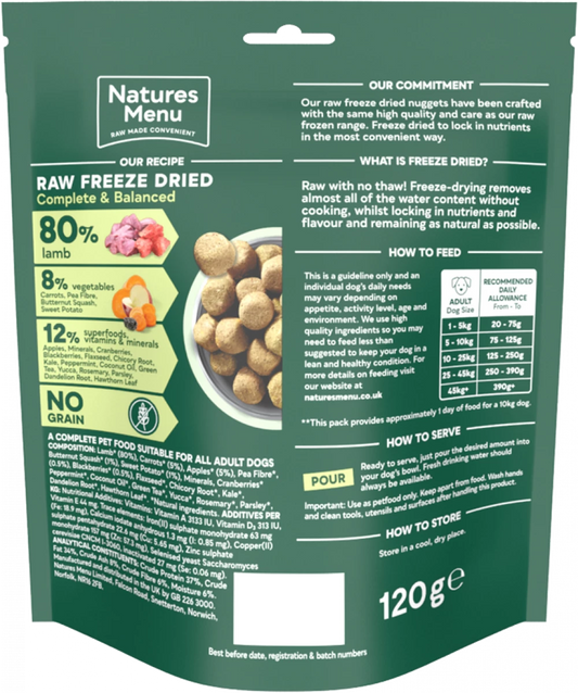 Complete Freeze Dried Food  80/20 Lamb For Adult Dogs