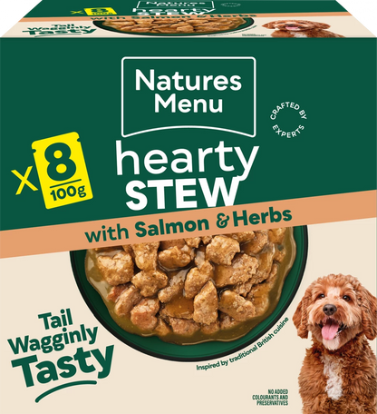 Natures Menu Dog Pouches  Hearty Stews Salmon For Adult Dogs