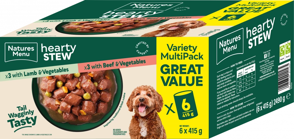 Natures Menu Cans  Hearty Stews Multipack x6 For Adult Dogs