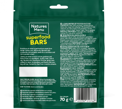 Country Hunter Superfood Bars  Turkey with Cranberries & Pumpkin For Adult Dogs