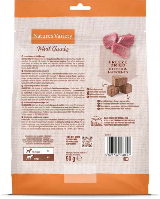Freeze Dried Meat Chunks  100% Beef Chunks For Adult Dogs