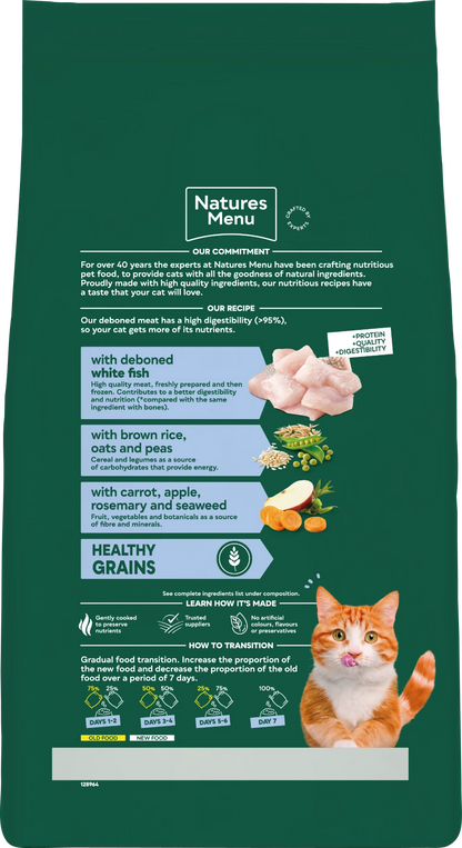 High Meat Dry  Hign in Meat White Fish Healthy Grain For Adult Cats