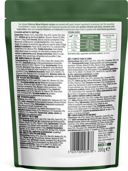 Natures Menu Dog Pouches  Chicken with Duck For Adult Dogs