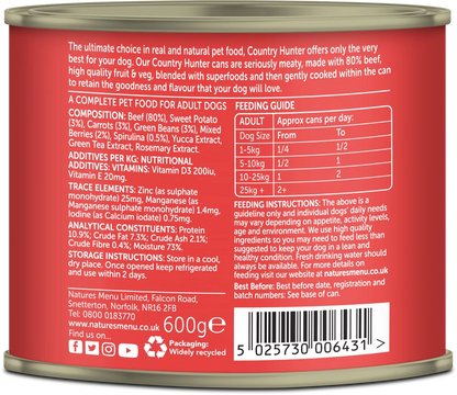 Country Hunter Cans  Beef with Superfoods For Adult Dogs