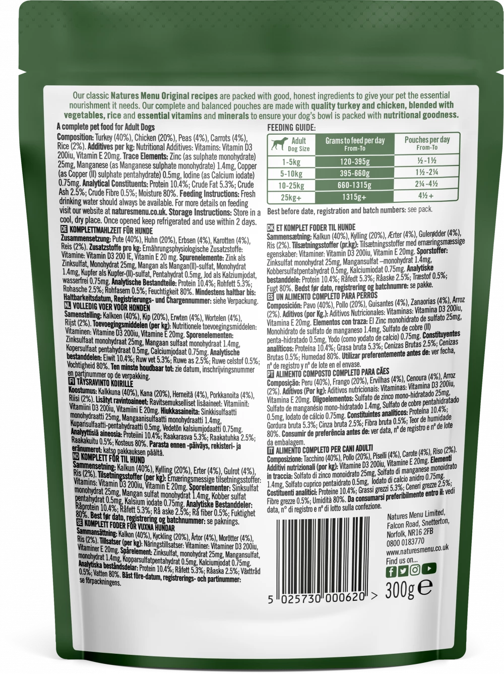 Natures Menu Dog Pouches  Turkey with Chicken For Adult Dogs