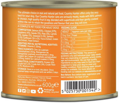 Country Hunter Cans  Salmon and Chicken with Superfoods For Adult Dogs