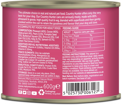 Country Hunter Cans  Pheasant and Goose with Superfoods For Adult Dogs