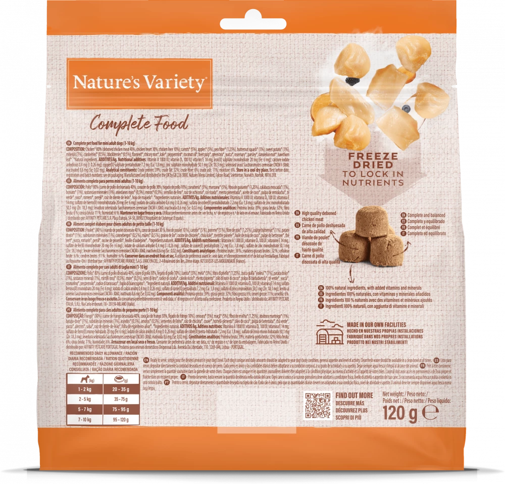 Complete Freeze Dried Food  Chicken For Adult Dogs