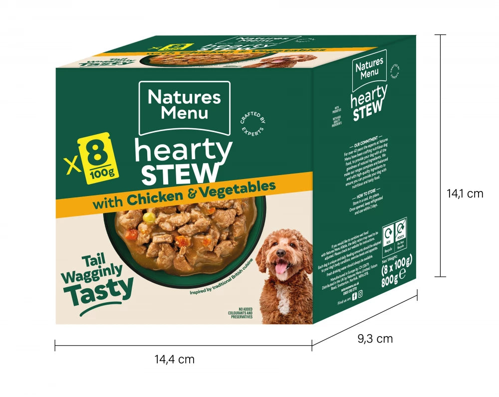 Natures Menu Dog Pouches  Hearty Stews Chicken For Adult Dogs