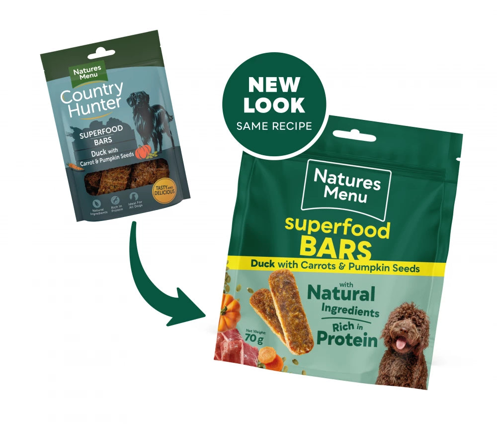 Country Hunter Superfood Bars  Duck with Carrot & Pumpkin Seeds For Adult Dogs