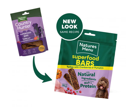 Country Hunter Superfood Bars  Turkey with Cranberries & Pumpkin For Adult Dogs