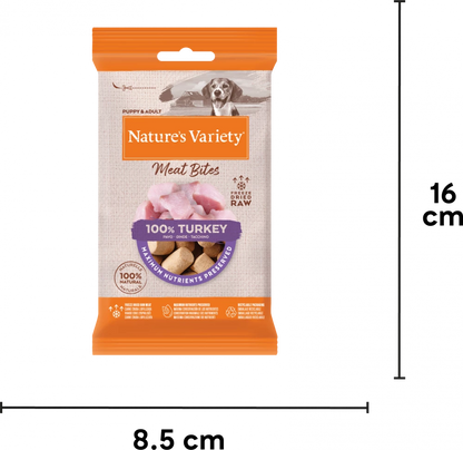 Freeze Dried Meat Bites  100% Turkey For Adult Dogs