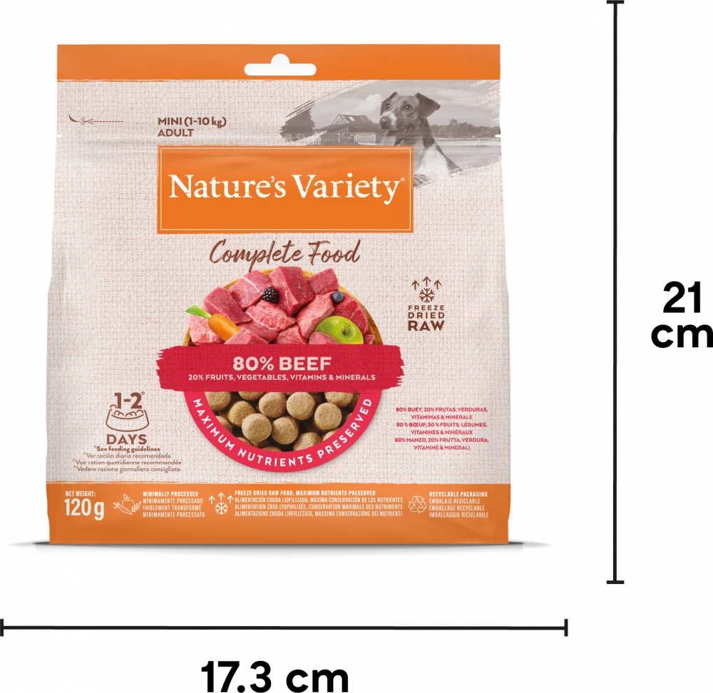 Complete Freeze Dried Food  Beef For Adult Dogs