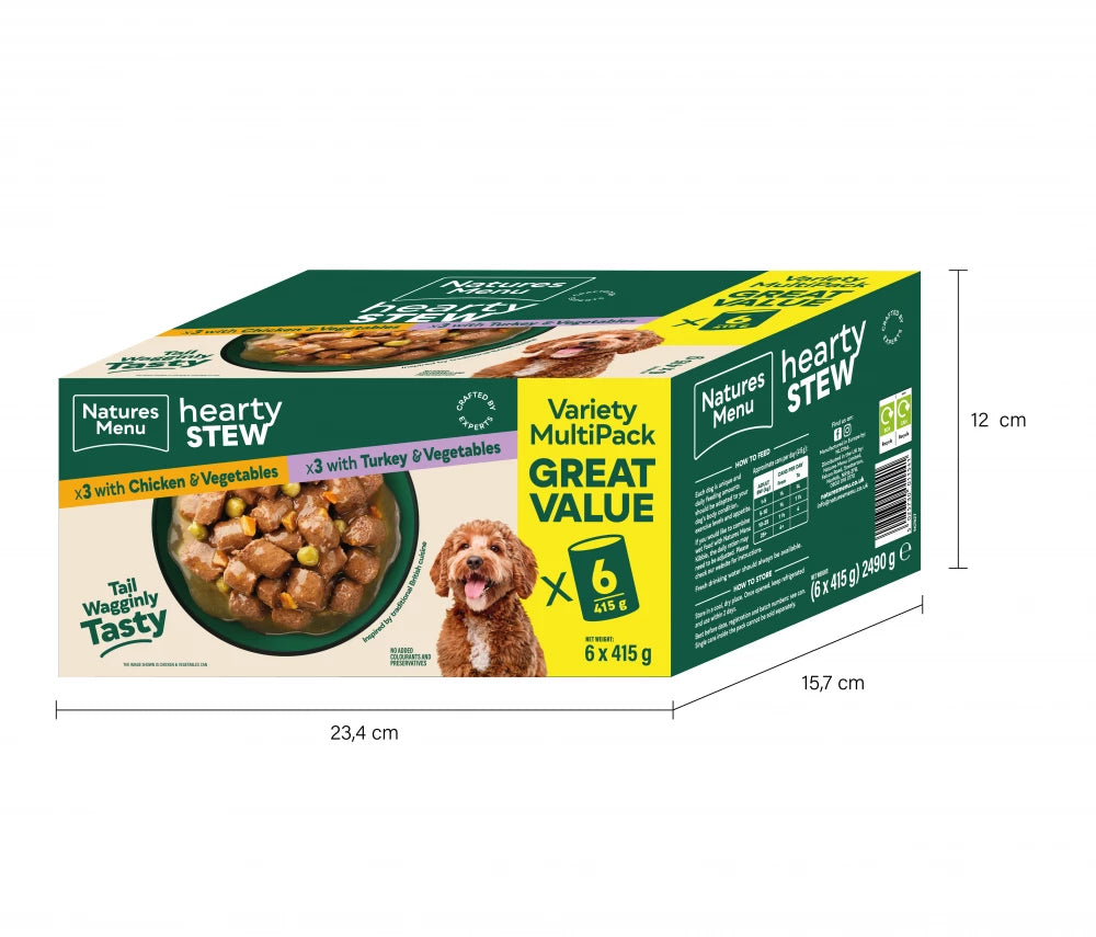 Natures Menu Cans  Hearty Stews Multipack x6 For Adult Dogs