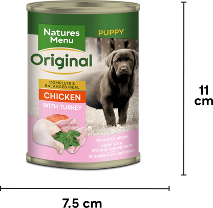 Natures Menu Cans  JUNIOR CHICKEN WITH TURKEY For Puppies
